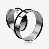 A Pair of Steel Basic Single Flared Ear Gauge Tunnel Plug