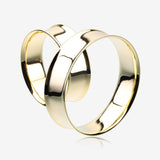 A Pair of Gold PVD Steel Double Flared Ear Gauge Flesh Tunnel Plug