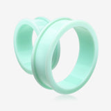 Detail View 6 of A Pair Of Soft Pastel Silicone Double Flared Tunnel Plug-Mint Green