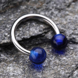 Detail View 1 of Basic UV Acrylic Horseshoe Circular Barbell-Blue