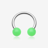 Neon UV Acrylic Horseshoe Circular Barbell-Green