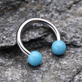 Detail View 1 of Neon UV Acrylic Horseshoe Circular Barbell-Light Blue