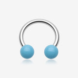 Neon UV Acrylic Horseshoe Circular Barbell-Light Blue