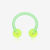 UV Acrylic Flexible Shaft Horseshoe Circular Barbell-Green