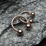 Detail View 1 of Rose Gold Plated Basic Horseshoe Circular Barbell