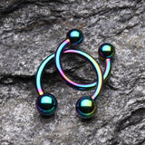 Detail View 1 of Colorline PVD Basic Horseshoe Circular Barbell-Rainbow