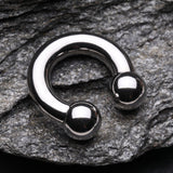 Detail View 1 of Basic Steel Horseshoe Circular Barbell-Steel