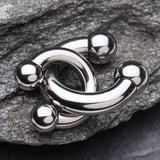 Detail View 2 of Basic Steel Horseshoe Circular Barbell-Steel