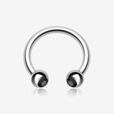 Gem Ball Steel Horseshoe Circular Barbell