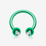 Colorline PVD Gem Ball Horseshoe Circular Barbell