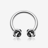 Aurora Gem Ball Steel Horseshoe Circular Barbell