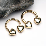 Detail View 1 of Golden Classic Fluffy Heart Horseshoe Circular Barbell