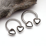 Detail View 1 of Classic Fluffy Heart Horseshoe Circular Barbell