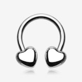 Classic Fluffy Heart Horseshoe Circular Barbell