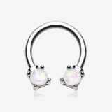 Opalescent Sparkle Steel Horseshoe Circular Barbell