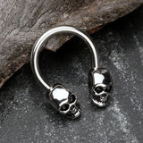 Detail View 1 of Apocalyptic Skull Horseshoe Circular Barbell