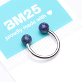 Detail View 4 of Sodalite Blue Stone Ball Ends Steel Horseshoe Circular Barbell