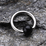 Detail View 1 of UV Acrylic Ball Top Captive Bead Ring-Black