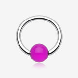 UV Acrylic Ball Top Captive Bead Ring-Purple