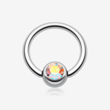 Gem Ball Steel Captive Bead Ring