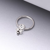 Detail View 1 of Royal Bali Sparkle Beaded Steel Captive Bead Ring-Clear Gem