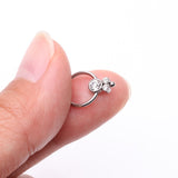 Detail View 2 of Royal Bali Sparkle Beaded Steel Captive Bead Ring-Clear Gem