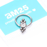 Detail View 4 of Royal Bali Essence Beaded Steel Captive Bead Ring-Clear Gem