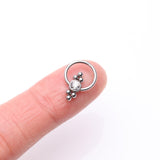 Detail View 2 of Royal Bali Essence Beaded Steel Captive Bead Ring-Clear Gem