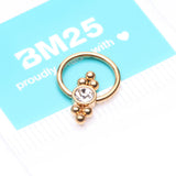Detail View 4 of Golden Royal Bali Essence Beaded Steel Captive Bead Ring-Clear Gem