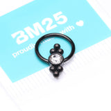 Detail View 4 of Blackline Royal Bali Essence Beaded Steel Captive Bead Ring-Clear Gem