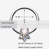 Detail View 1 of Victorian Opalescent Sparkle Captive Bead Ring-White/Aurora Borealis