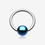 Colorline PVD Ball Ends Steel Captive Bead Ring-Blue