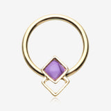 Golden Aphrodite Stone Tessel Captive Bead Ring
