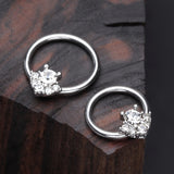Detail View 1 of Elegance Dazzle Sparkle Captive Bead Ring-Clear Gem