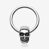 Apocalyptic Skull Captive Bead Ring