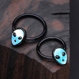 Detail View 1 of Blackline Iridescent Alien Revo Captive Bead Ring-Black