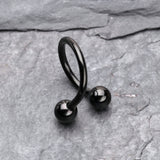 Detail View 1 of Colorline PVD Twist Spiral Ring-Black