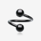 Colorline PVD Twist Spiral Ring-Black
