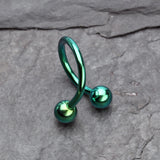 Detail View 1 of Colorline PVD Twist Spiral Ring-Green