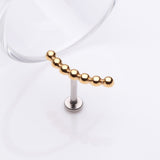 Detail View 1 of Golden Bali Beaded Journey Arc Internally Threaded Steel Labret