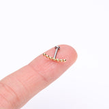 Detail View 2 of Golden Bali Beaded Journey Arc Internally Threaded Steel Labret