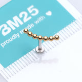 Detail View 3 of Golden Bali Beaded Journey Arc Internally Threaded Steel Labret