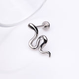 Detail View 1 of Slithering Silk Snake Internally Threaded Steel Labret