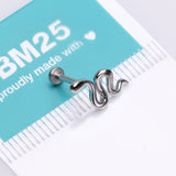 Detail View 3 of Slithering Silk Snake Internally Threaded Steel Labret