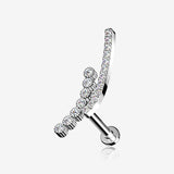 Curvature Sparkle Lined Internally Threaded Labret