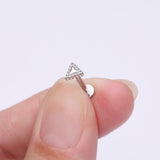 Detail View 2 of Triangle Beveled Beaded Edge Top Internally Threaded Steel Flat Back Stud Labret