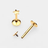 Detail View 1 of Golden Dainty Star Top Internally Threaded Labret