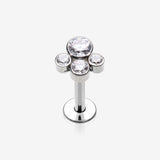 Bali Bauble Sparkle Top Internally Threaded Steel Labret
