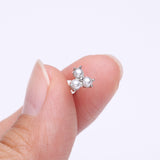 Detail View 2 of Trinity Pearlescent Luster Set Top Internally Threaded Steel Flat Back Stud Labret