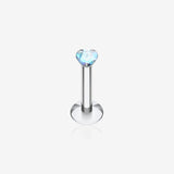 Heart Gem Top Internally Threaded Labret